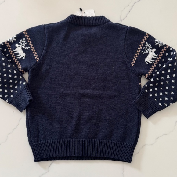 GRANDWISH Boys Christmas Sweater, Toddler, Navy Size 3,Reindeer Sweater NWT - Picture 2 of 7